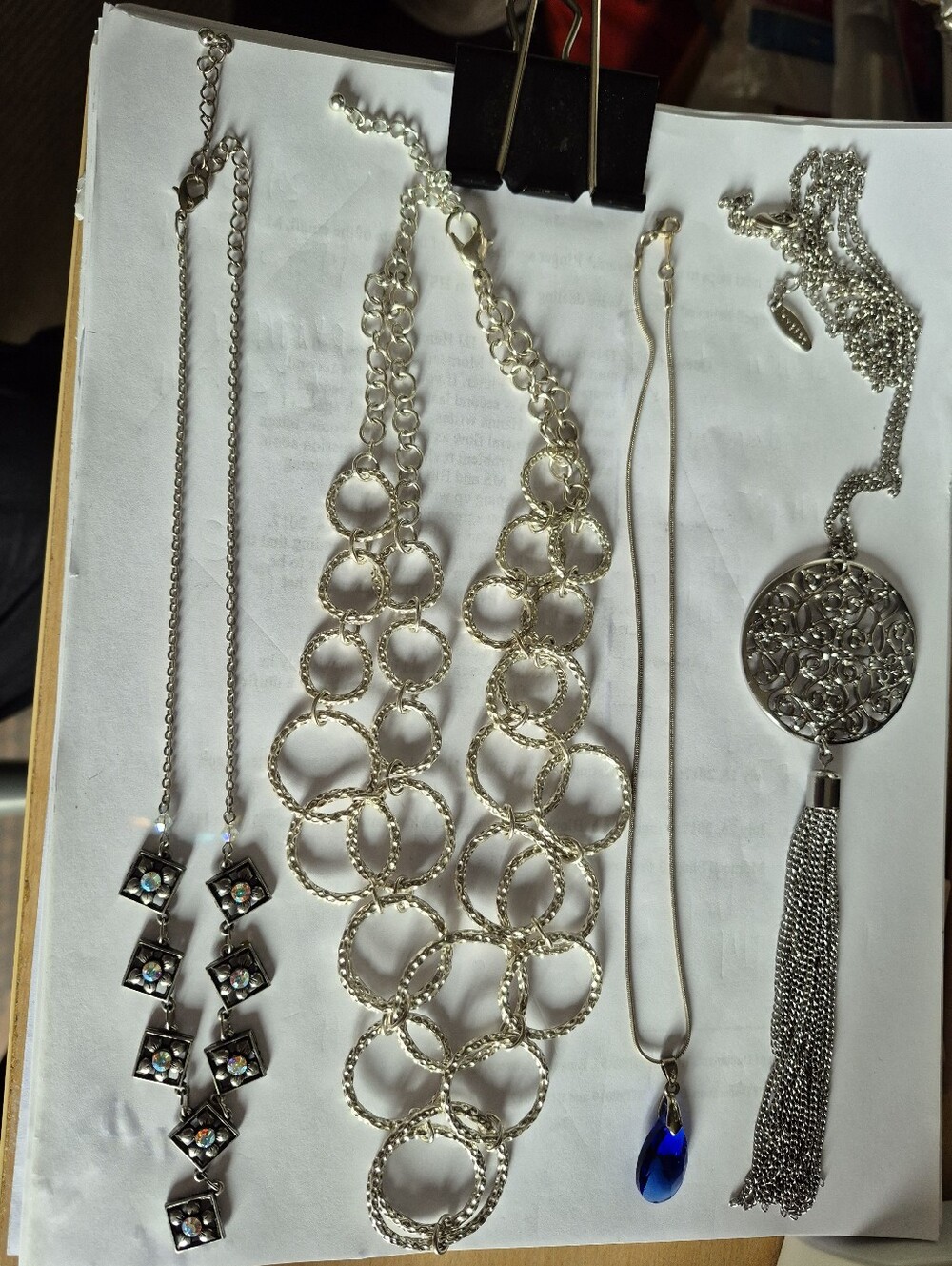 13 Necklaces, Silver Tone